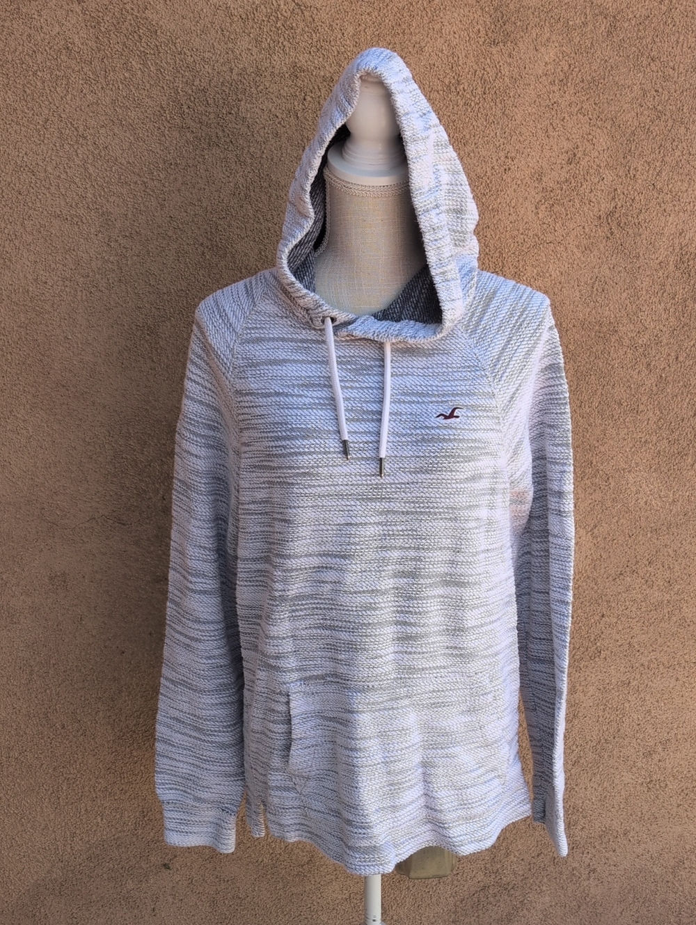 Hollister Textured Cotton Blend Y2K Pullover Baja Beach Hoodie Retro Streetwear